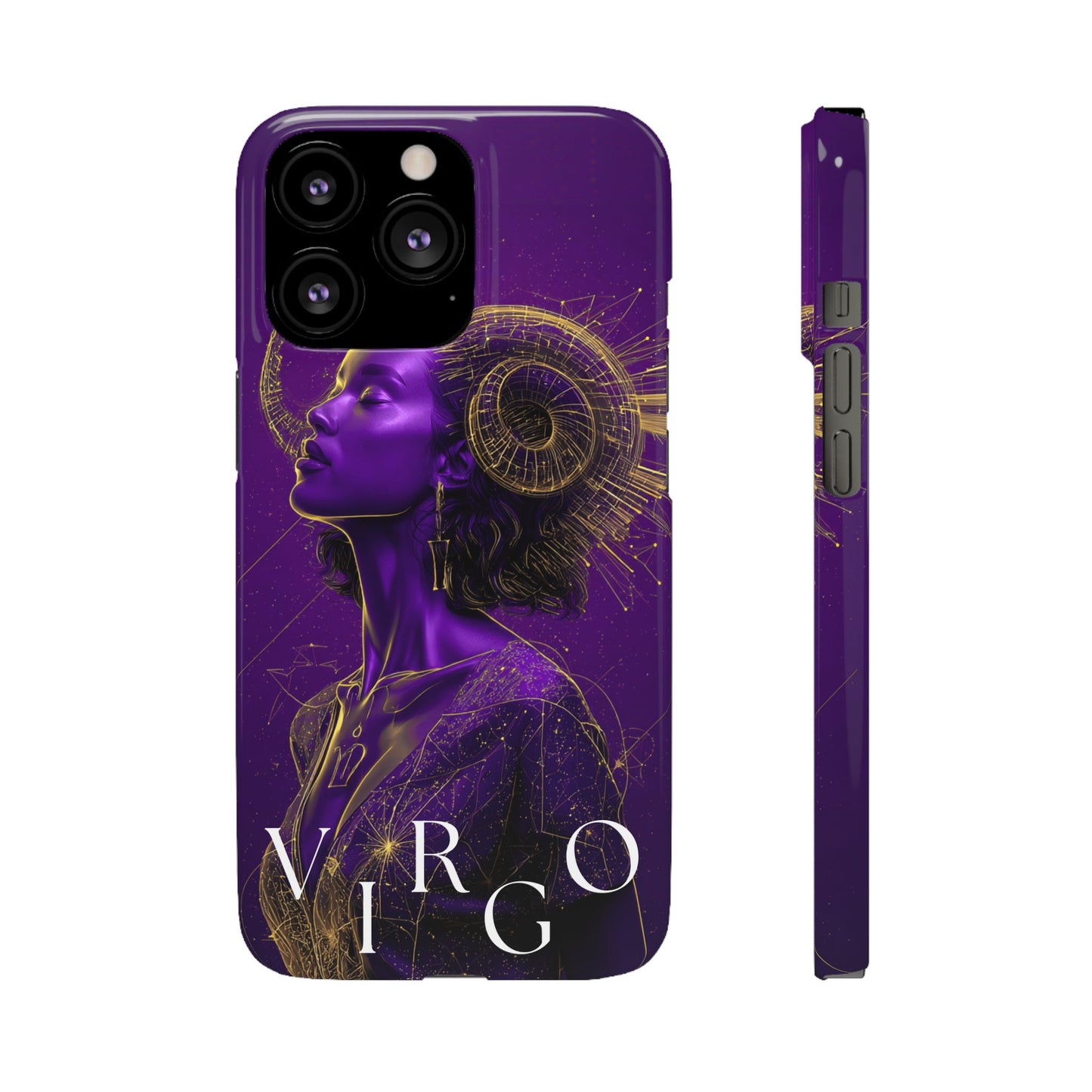 Purple & Gold Celestial Virgo Phone Case – Snap Cover for Samsung & iPhone