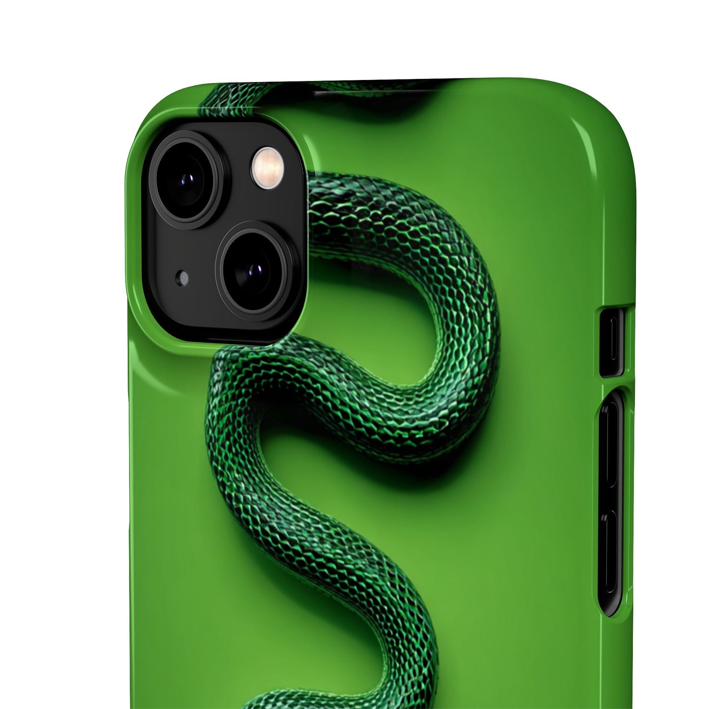 Green Snake Snap Case for iPhone, Stylish Phone Cover, Unique Gift, Trendy Accessory, Birthday, Nature Lover's Phone Case
