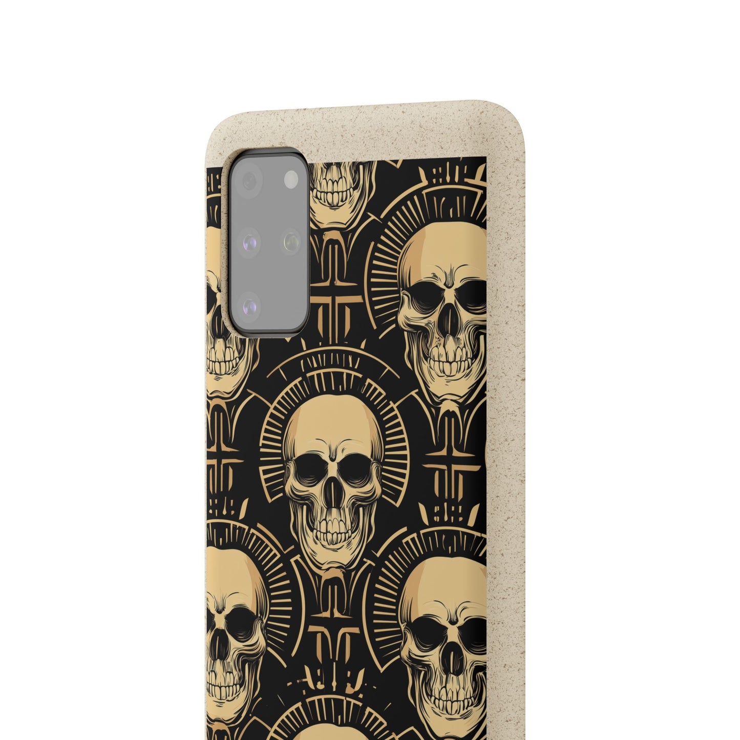Skull Biodegradable Phone Case, Eco-Friendly iPhone Cover, Sustainable Gift, Cool Skull Design, Skull Art Accessories, Halloween Decor