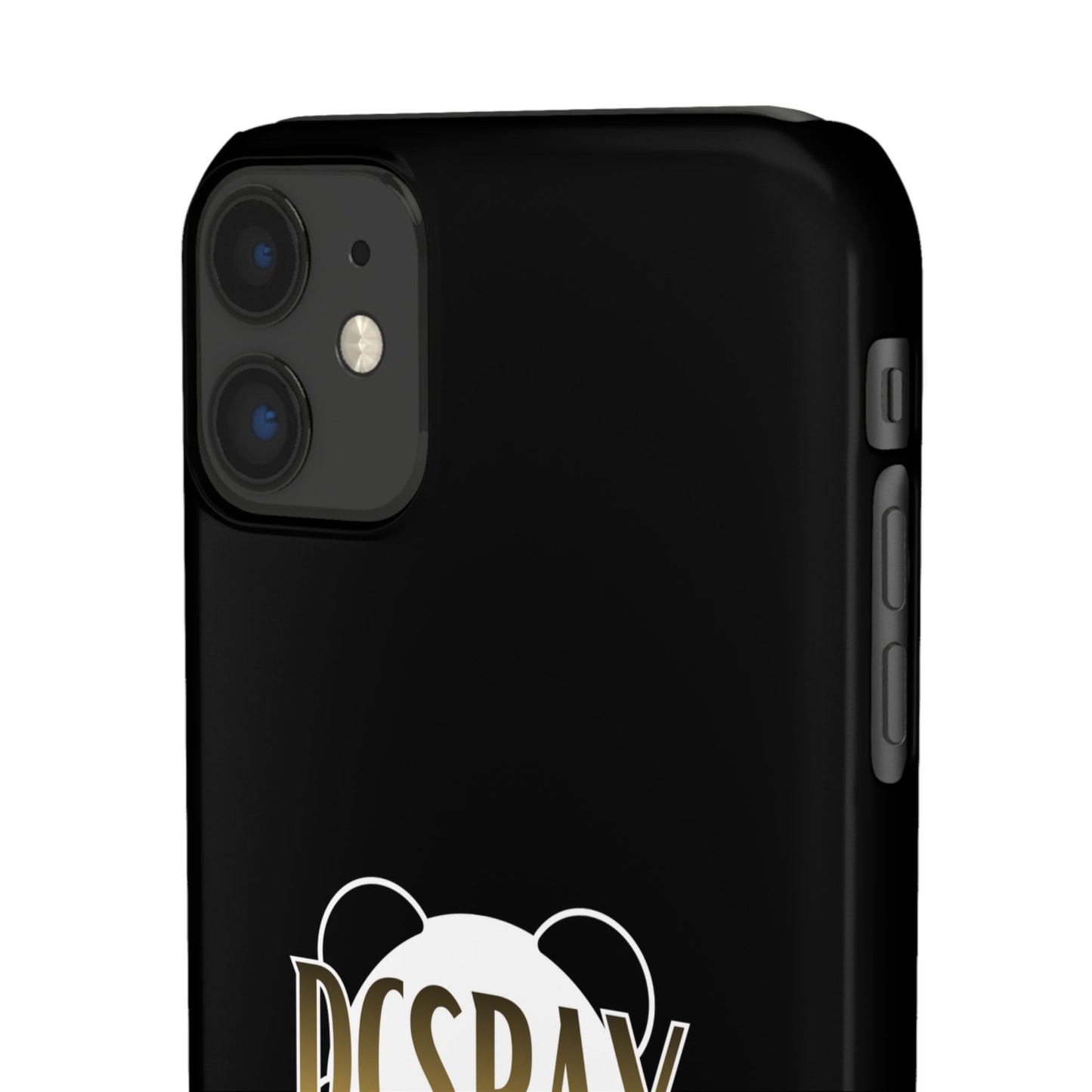 Phone Case — Glossy Black Custom "DCSBAY CUSTOM" Logo Snap Case