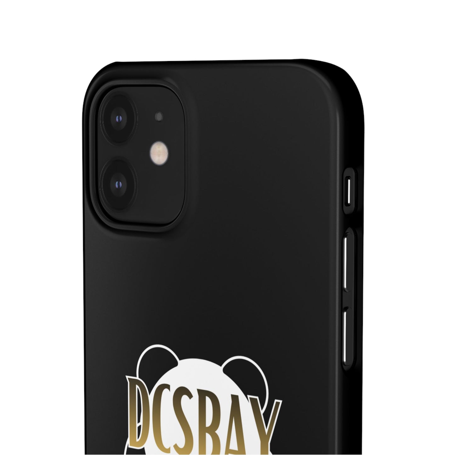 Phone Case — Glossy Black Custom "DCSBAY CUSTOM" Logo Snap Case