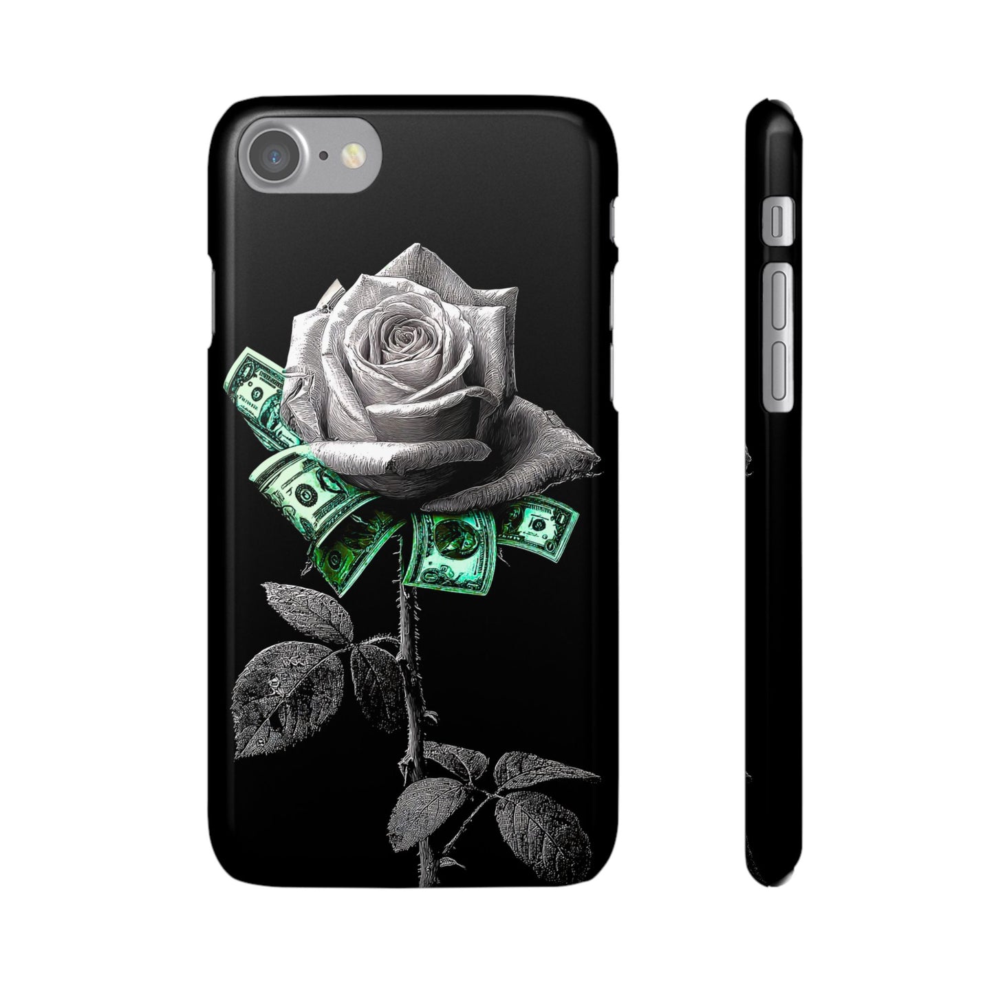 Stylish Rose & Money Snap Case - Floral Phone Protection, Trendy Gift for Him/Her, Birthday Present, Accessories for Teens