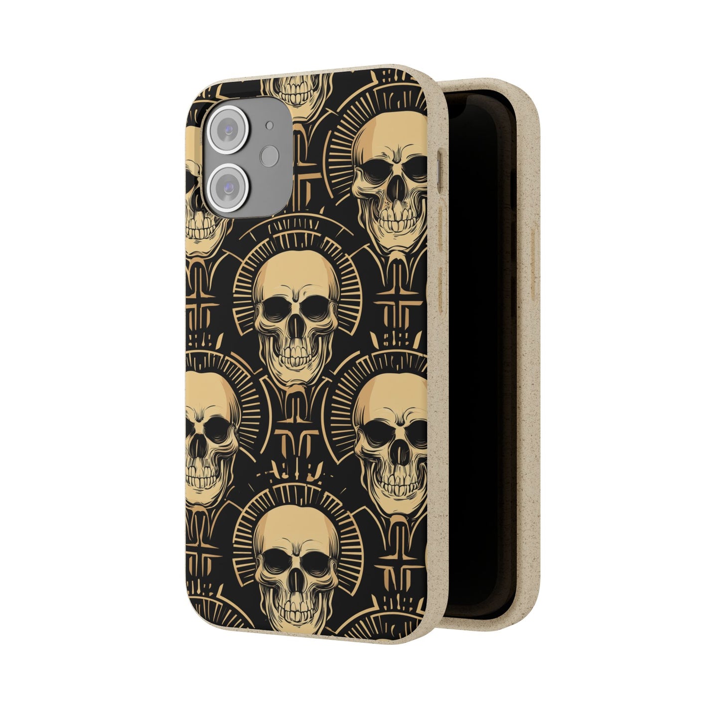 Skull Biodegradable Phone Case, Eco-Friendly iPhone Cover, Sustainable Gift, Cool Skull Design, Skull Art Accessories, Halloween Decor