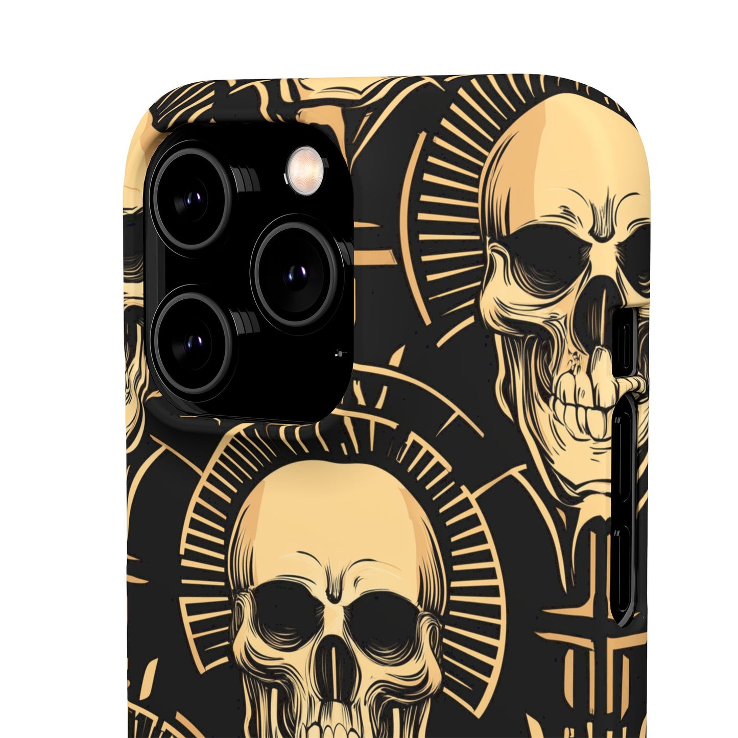 Skull Print Snap Case, Edgy Phone Cover for Goth Lovers, Protective Shell for Halloween, Unique Gift for Him or Her