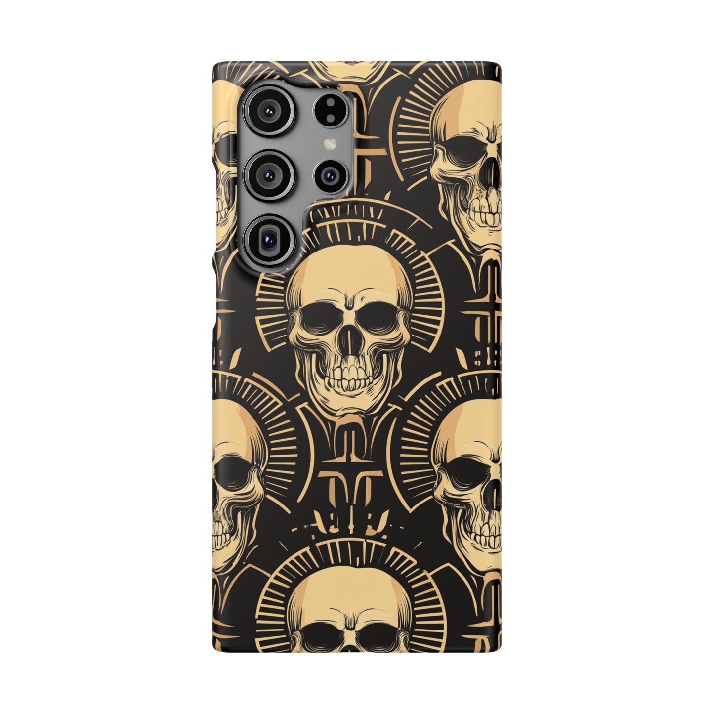 Skull Print Snap Case, Edgy Phone Cover for Goth Lovers, Protective Shell for Halloween, Unique Gift for Him or Her