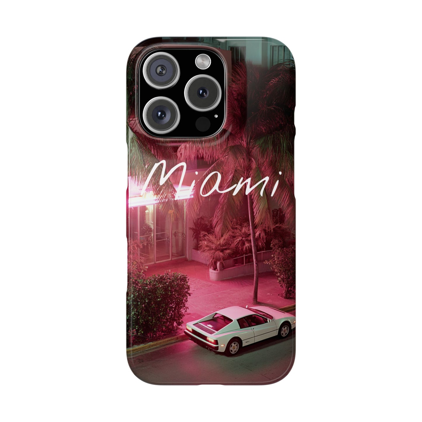 Miami Vibes Snap Case, Tropical Phone Cover, Summer Accessory, Gift for Travel Lovers, Neon Aesthetic, Beach-themed Tech