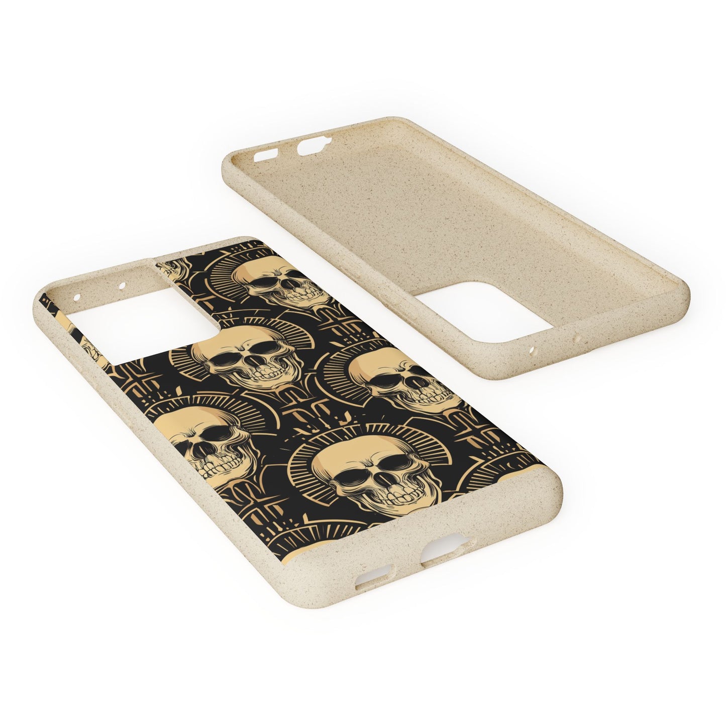 Skull Biodegradable Phone Case, Eco-Friendly iPhone Cover, Sustainable Gift, Cool Skull Design, Skull Art Accessories, Halloween Decor