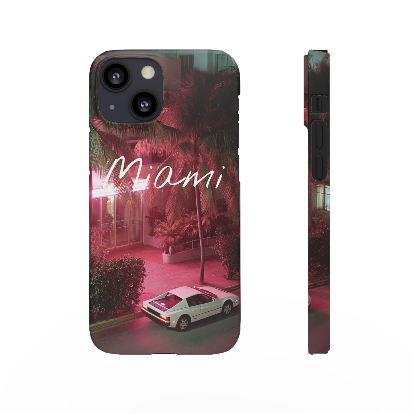 Miami Vibes Snap Case, Tropical Phone Cover, Summer Accessory, Gift for Travel Lovers, Neon Aesthetic, Beach-themed Tech