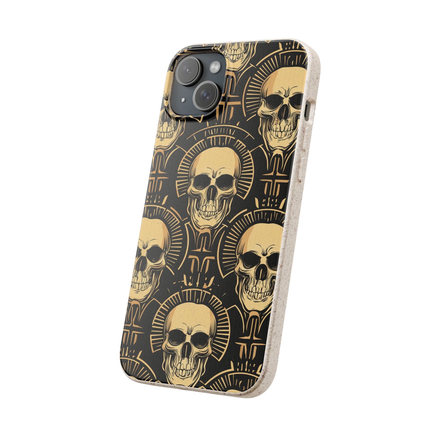Skull Biodegradable Phone Case, Eco-Friendly iPhone Cover, Sustainable Gift, Cool Skull Design, Skull Art Accessories, Halloween Decor