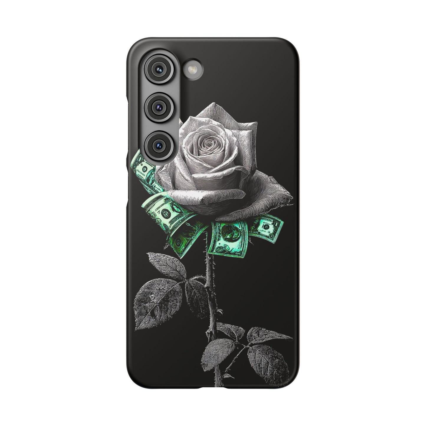 Stylish Rose & Money Snap Case - Floral Phone Protection, Trendy Gift for Him/Her, Birthday Present, Accessories for Teens