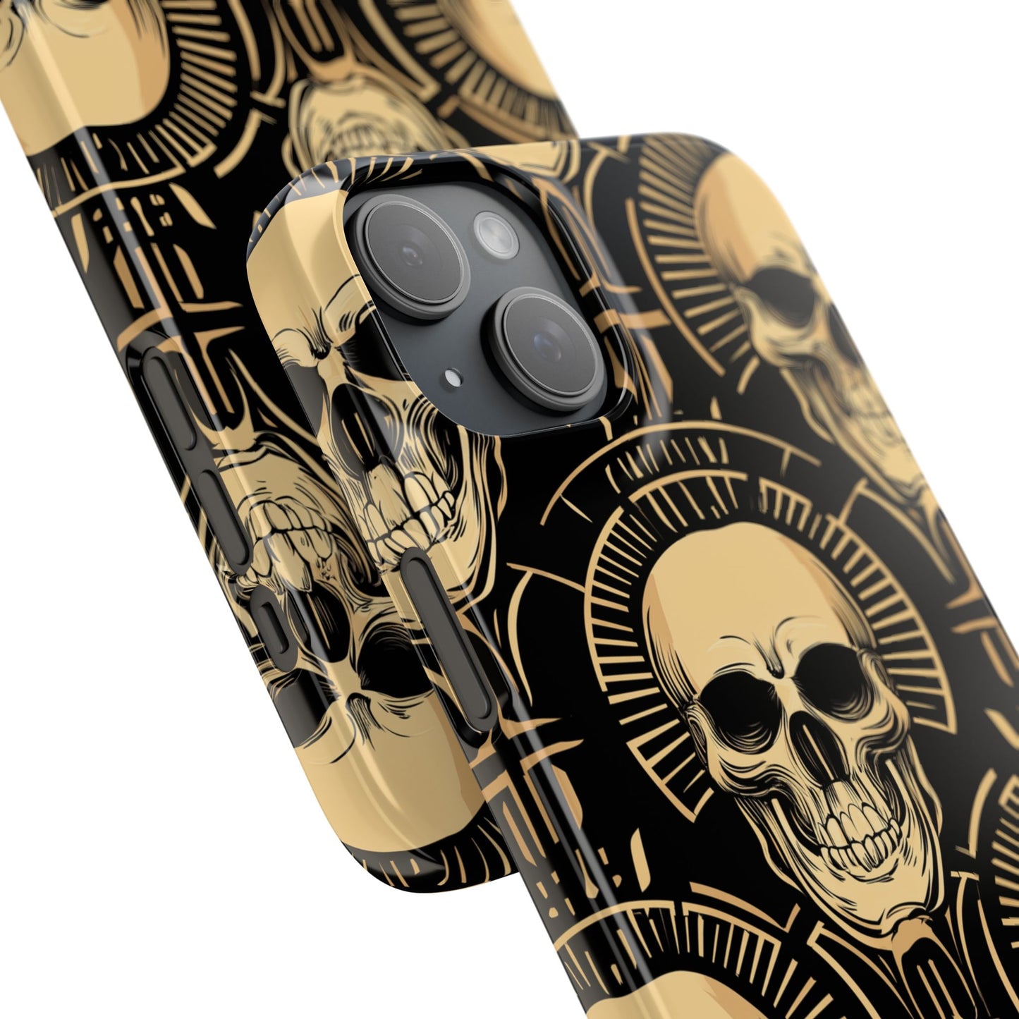 Skull Print Snap Case, Edgy Phone Cover for Goth Lovers, Protective Shell for Halloween, Unique Gift for Him or Her