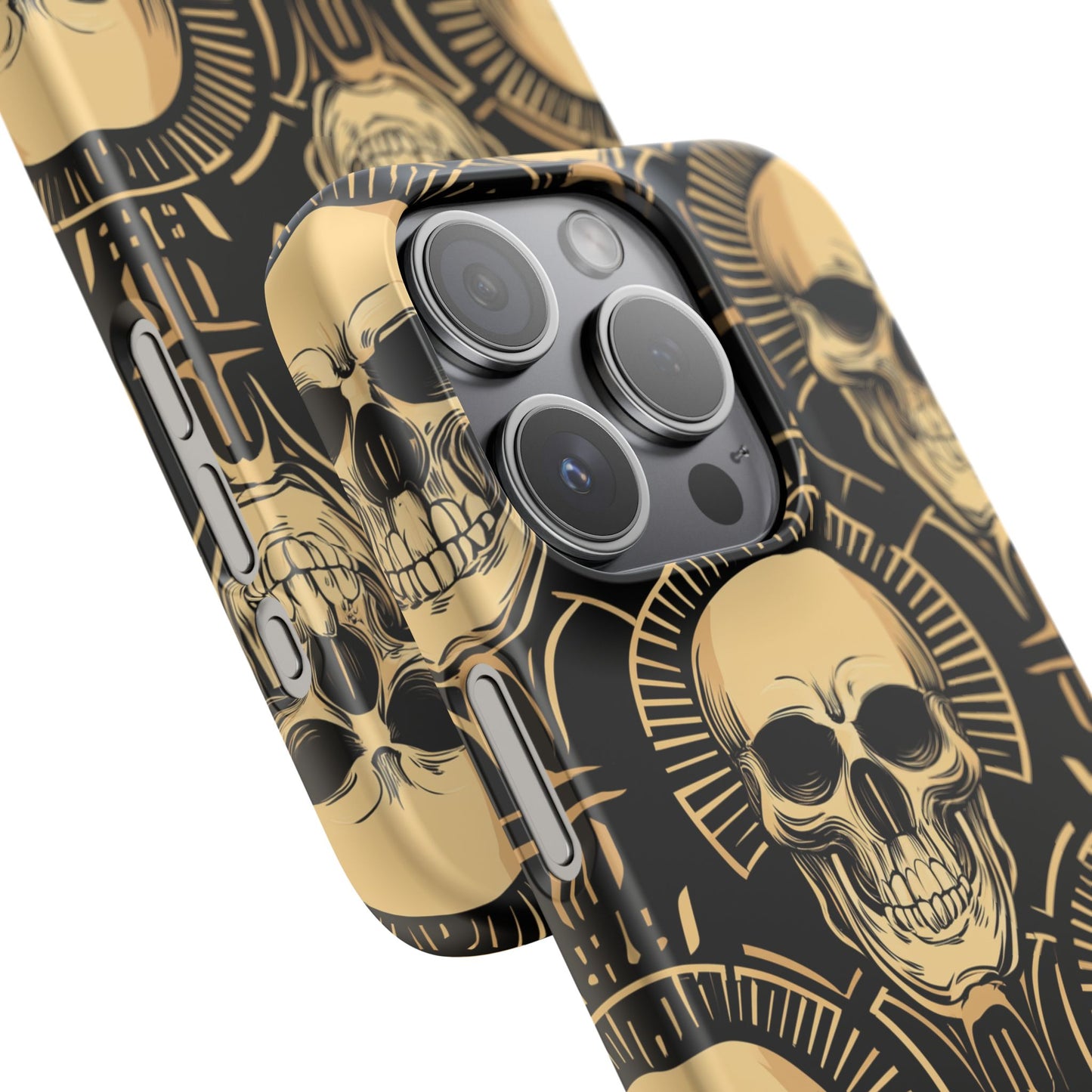 Skull Print Snap Case, Edgy Phone Cover for Goth Lovers, Protective Shell for Halloween, Unique Gift for Him or Her