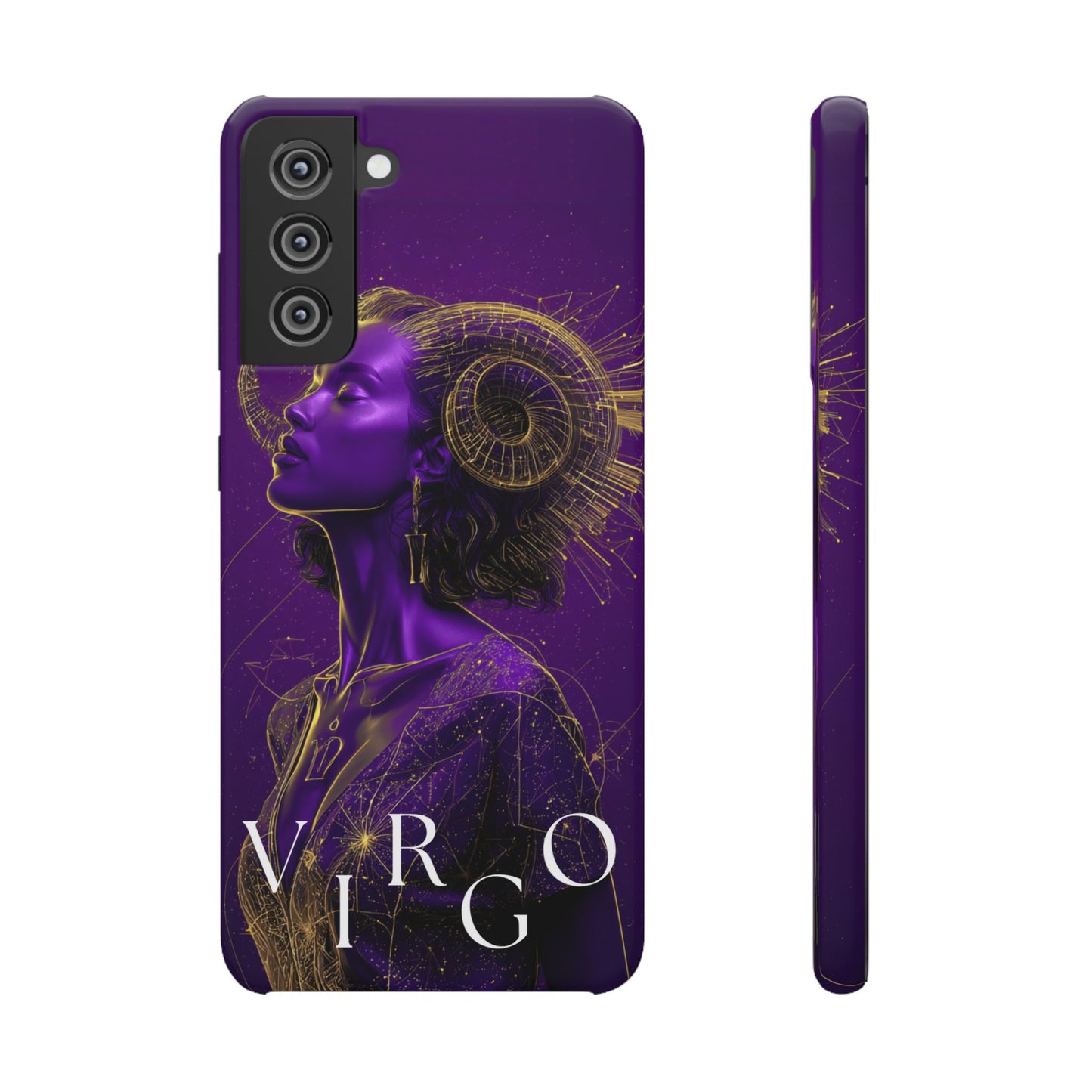 Purple & Gold Celestial Virgo Phone Case – Snap Cover for Samsung & iPhone