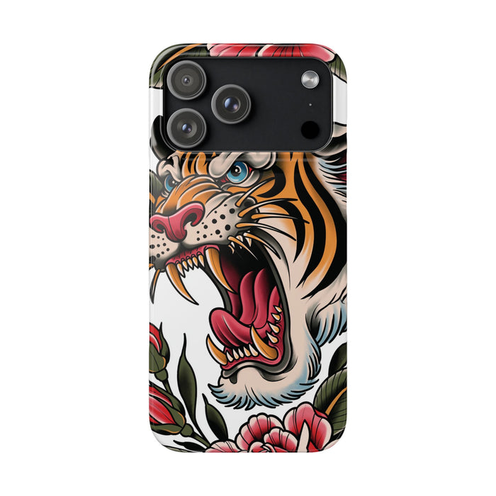 Tiger Floral Phone Case — Vintage Roaring Tiger Snap Case