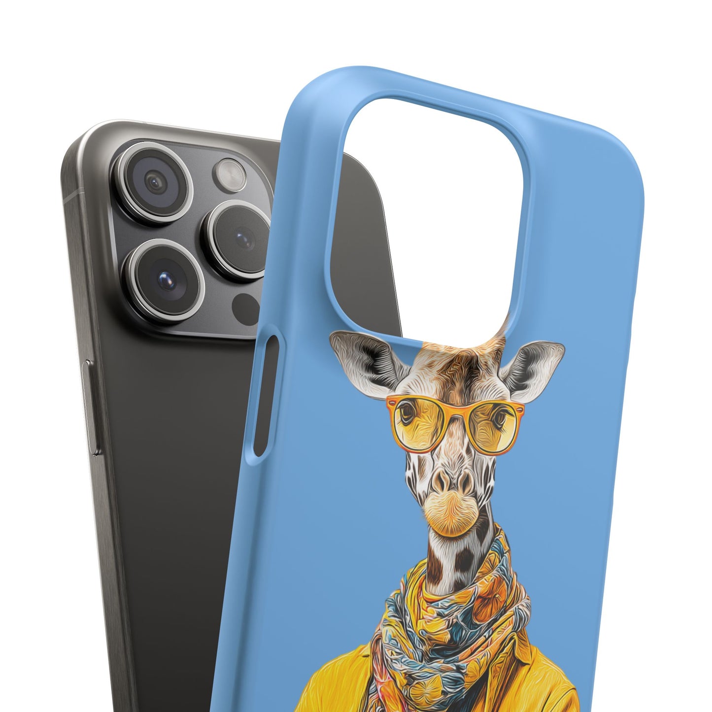 Giraffe Blue Snap Case Phone Cover for Animal Lover Iphone and Samsung models