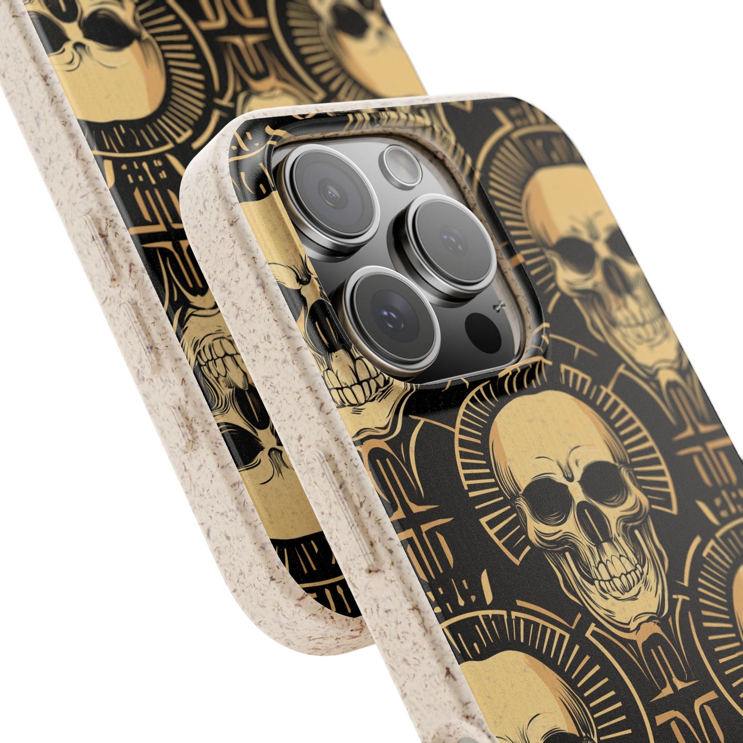 Skull Biodegradable Phone Case, Eco-Friendly iPhone Cover, Sustainable Gift, Cool Skull Design, Skull Art Accessories, Halloween Decor