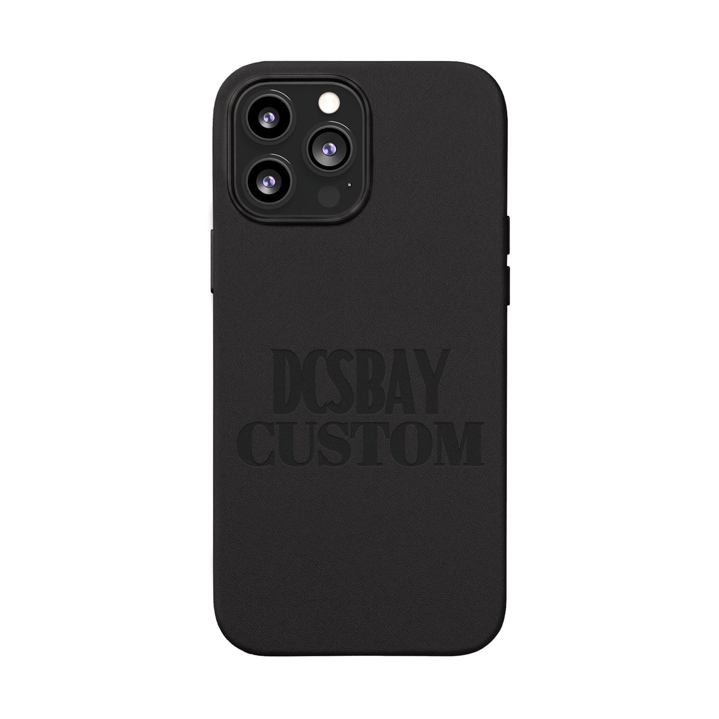 Engraved PU Leather Phone Case — Minimal Bear Silhouette