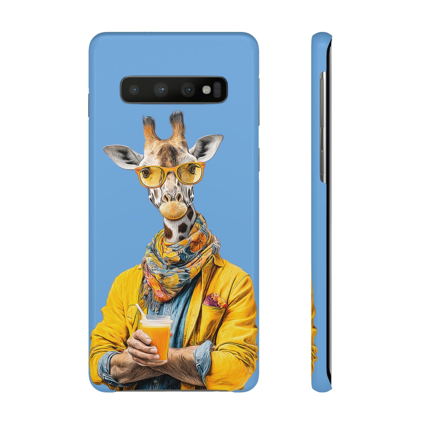 Giraffe Blue Snap Case Phone Cover for Animal Lover Iphone and Samsung models