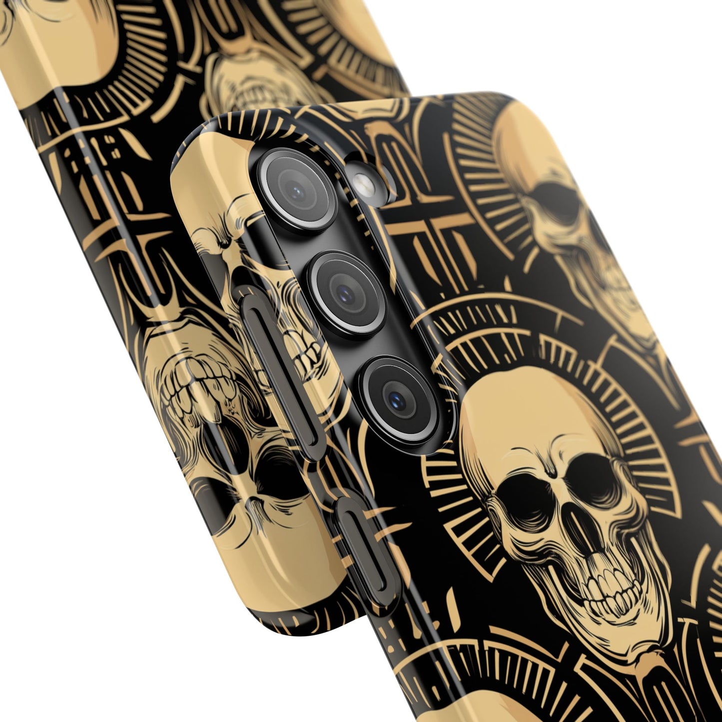Skull Print Snap Case, Edgy Phone Cover for Goth Lovers, Protective Shell for Halloween, Unique Gift for Him or Her