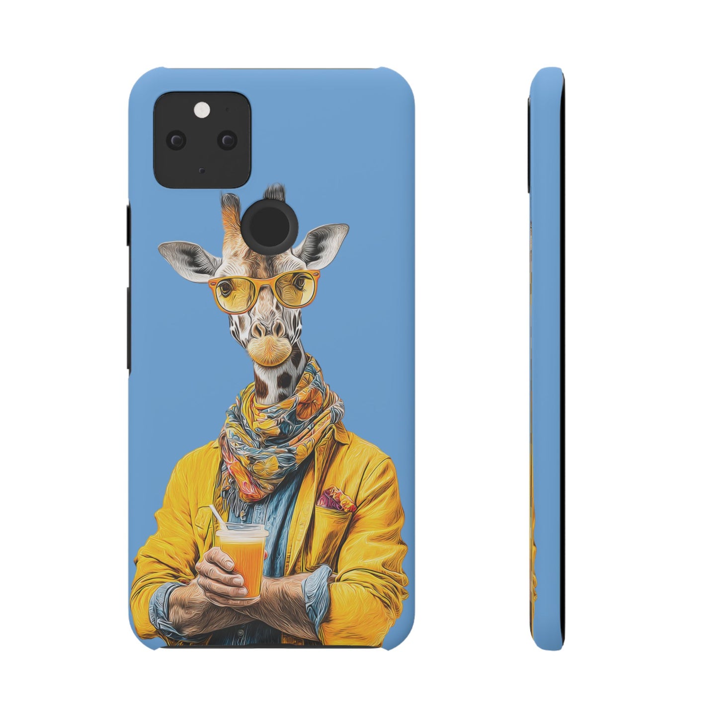 Giraffe Blue Snap Case Phone Cover for Animal Lover Iphone and Samsung models