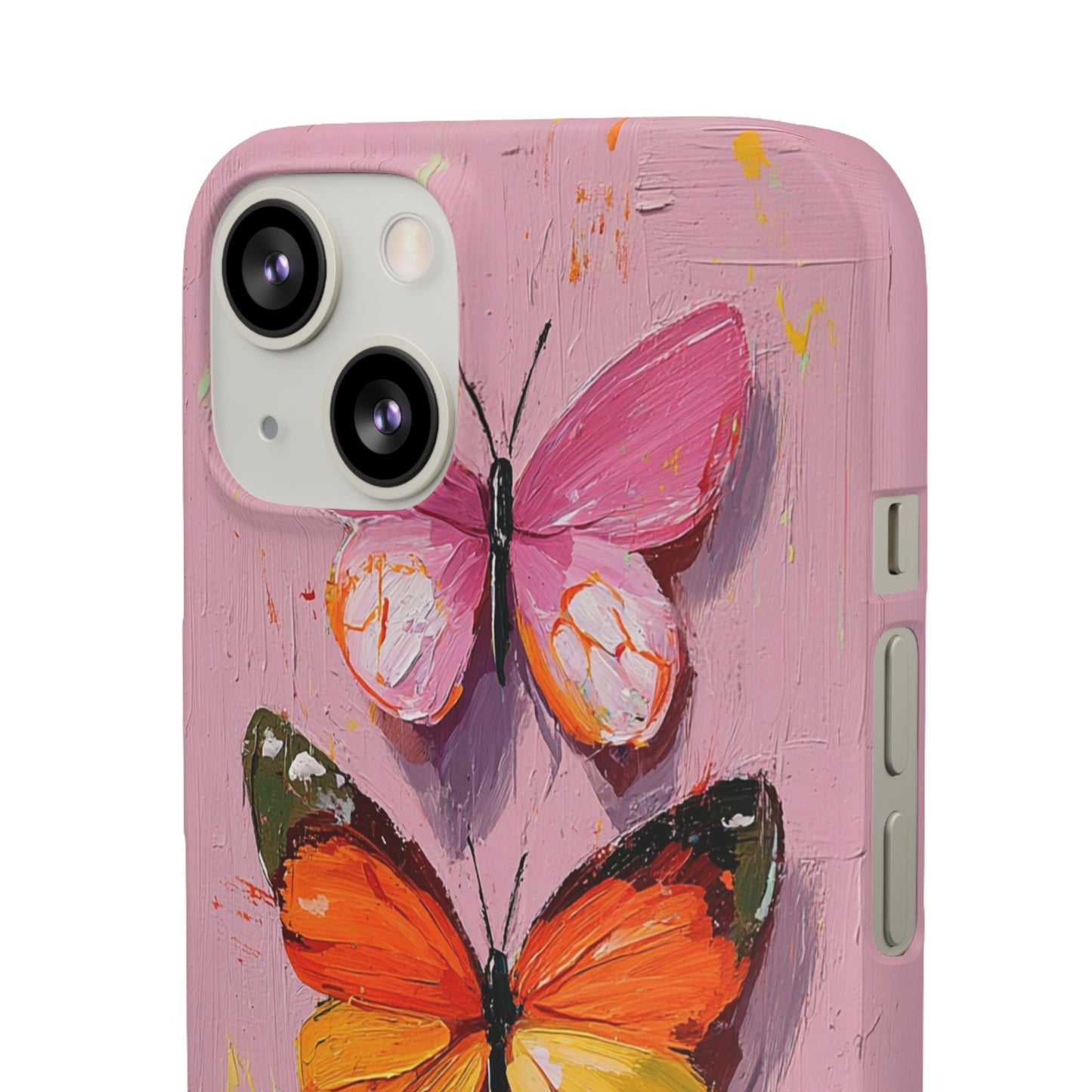 Pink Butterfly Snap Case Cover For iPhone and Samsung