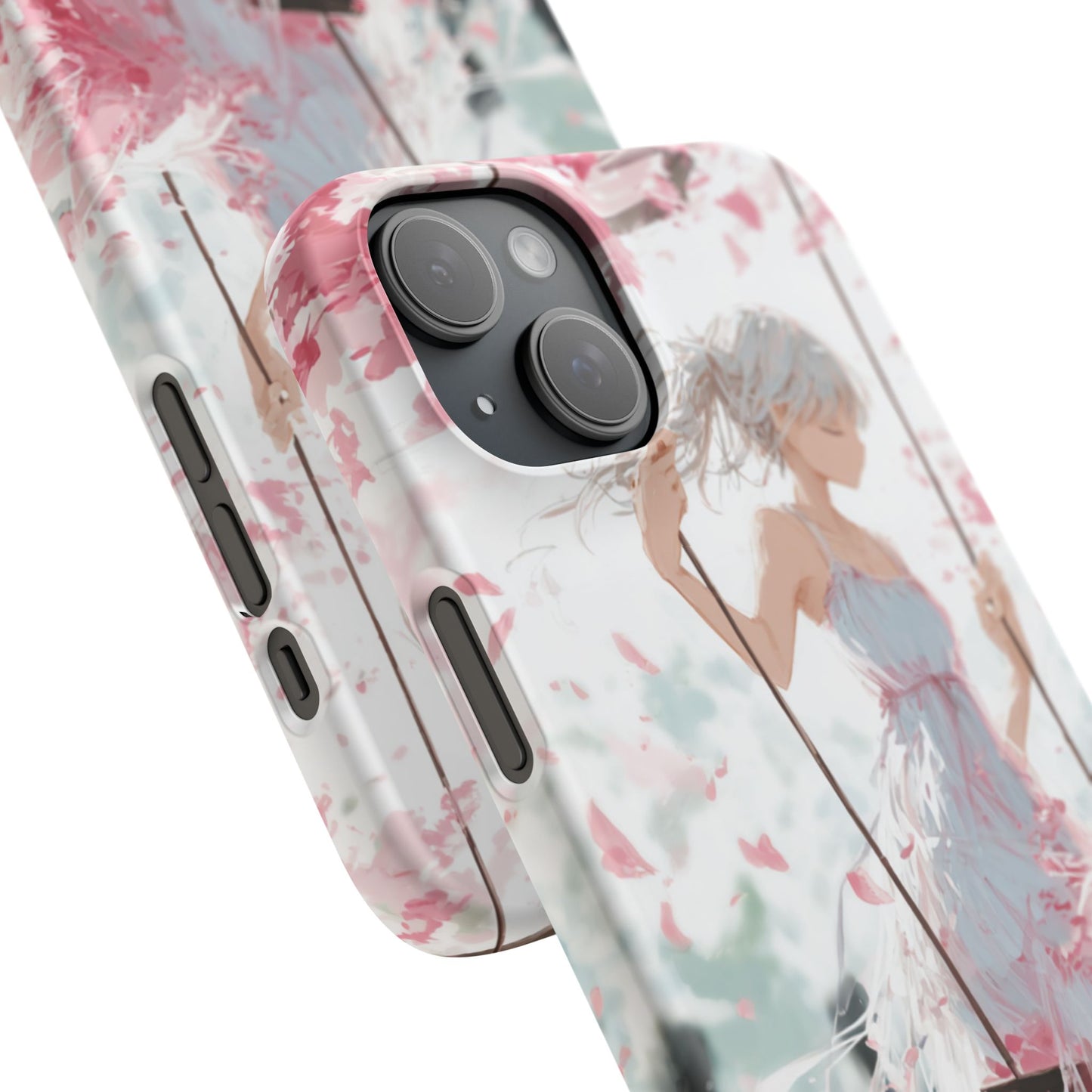 Elegant Floral Snap Cases for iPhone, Personalized Phone Covers, Cute Spring Gifts, Anime Aesthetic Accessories, Flower-themed Cell [...]