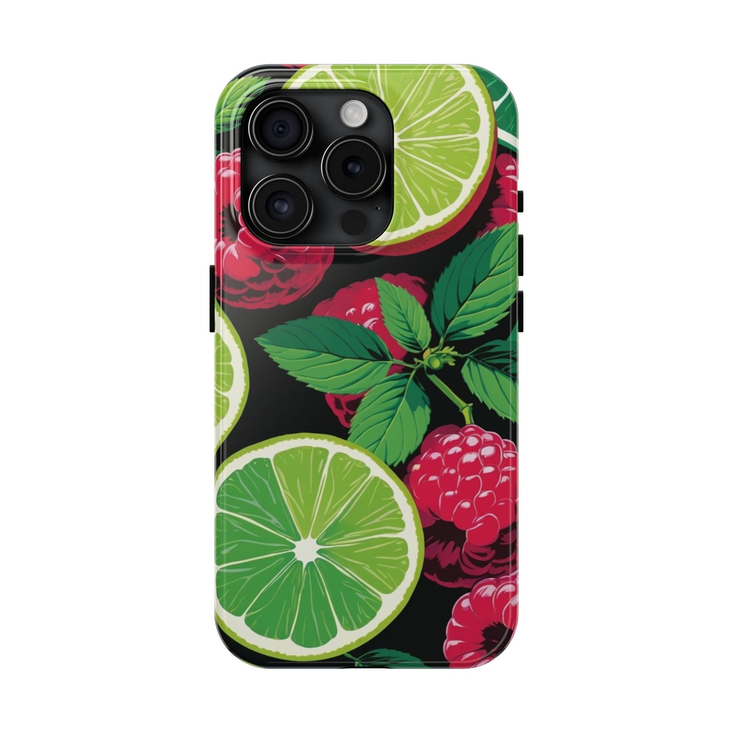 Raspberry Lime Spring iPhone 17 Tough Phone Case — Vibrant Floral Smartphone Protection