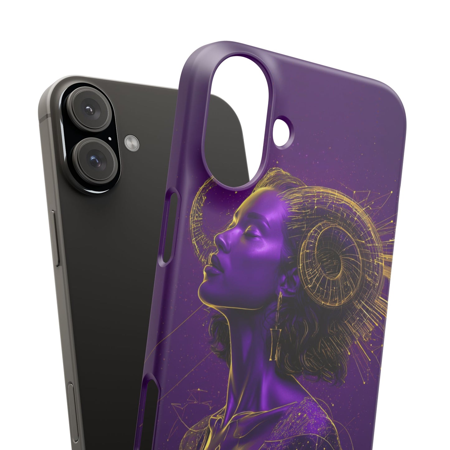 Purple & Gold Celestial Virgo Phone Case – Snap Cover for Samsung & iPhone