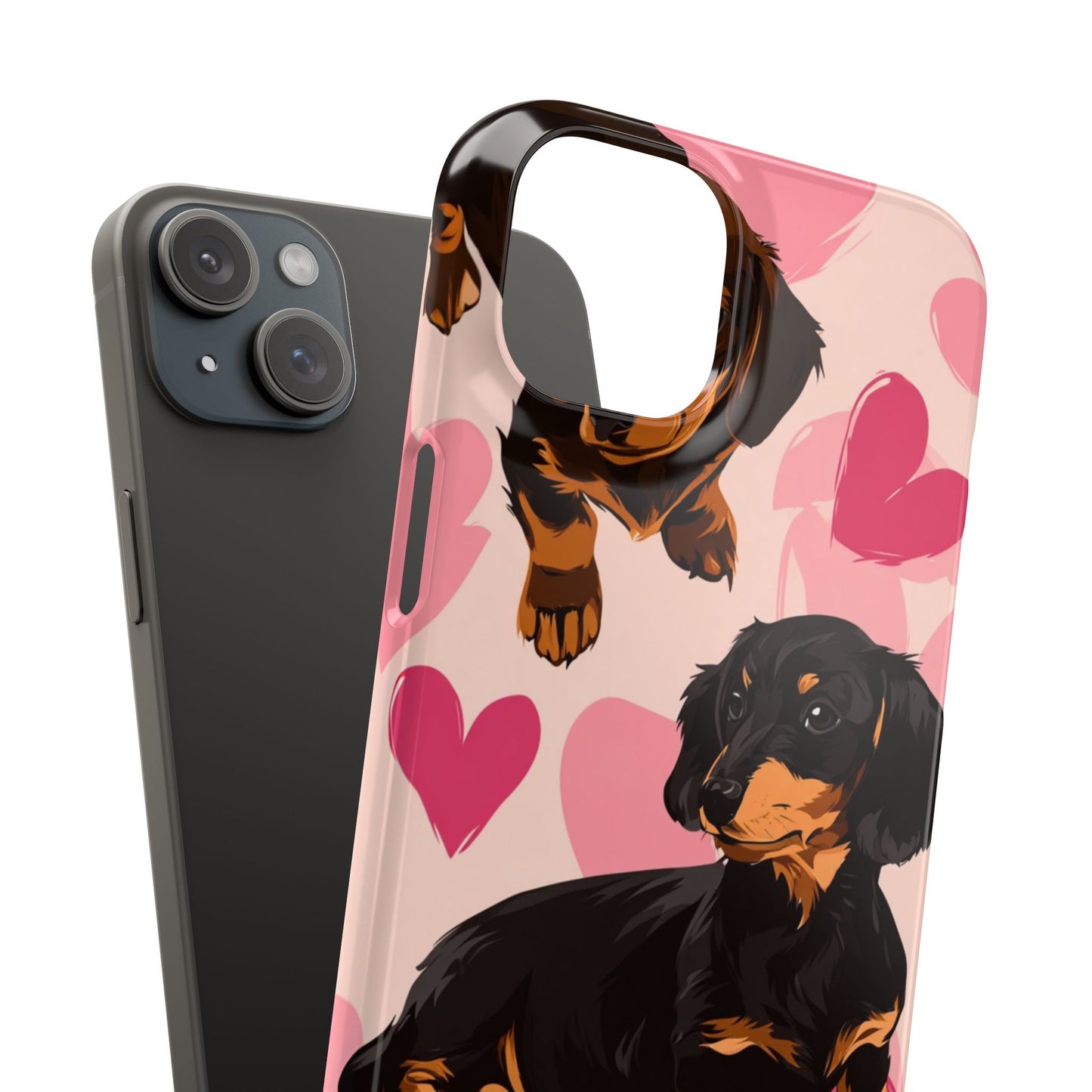 Pink Dachshund Love Phone Case for Iphone and Samsung Customistion and Free Shipping Avvialable