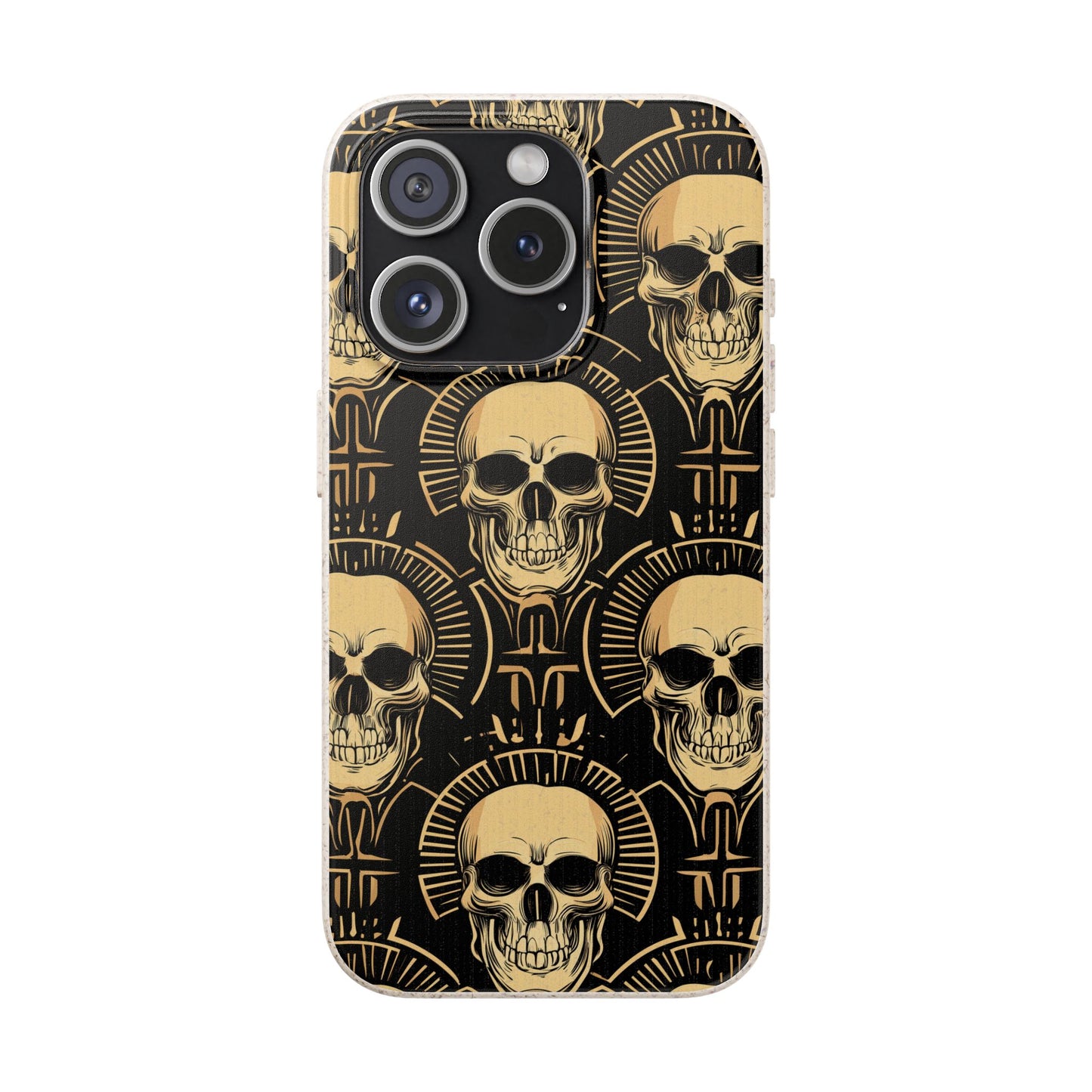 Skull Biodegradable Phone Case, Eco-Friendly iPhone Cover, Sustainable Gift, Cool Skull Design, Skull Art Accessories, Halloween Decor