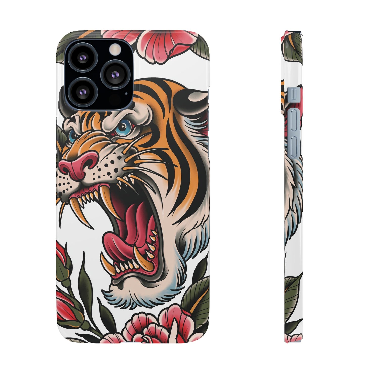 Tiger Floral Phone Case — Vintage Roaring Tiger Snap Case