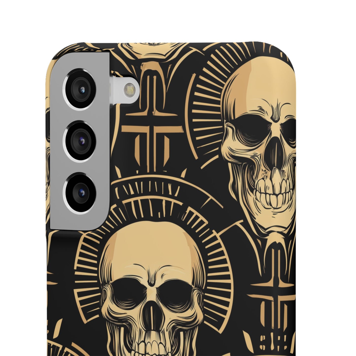 Skull Print Snap Case, Edgy Phone Cover for Goth Lovers, Protective Shell for Halloween, Unique Gift for Him or Her