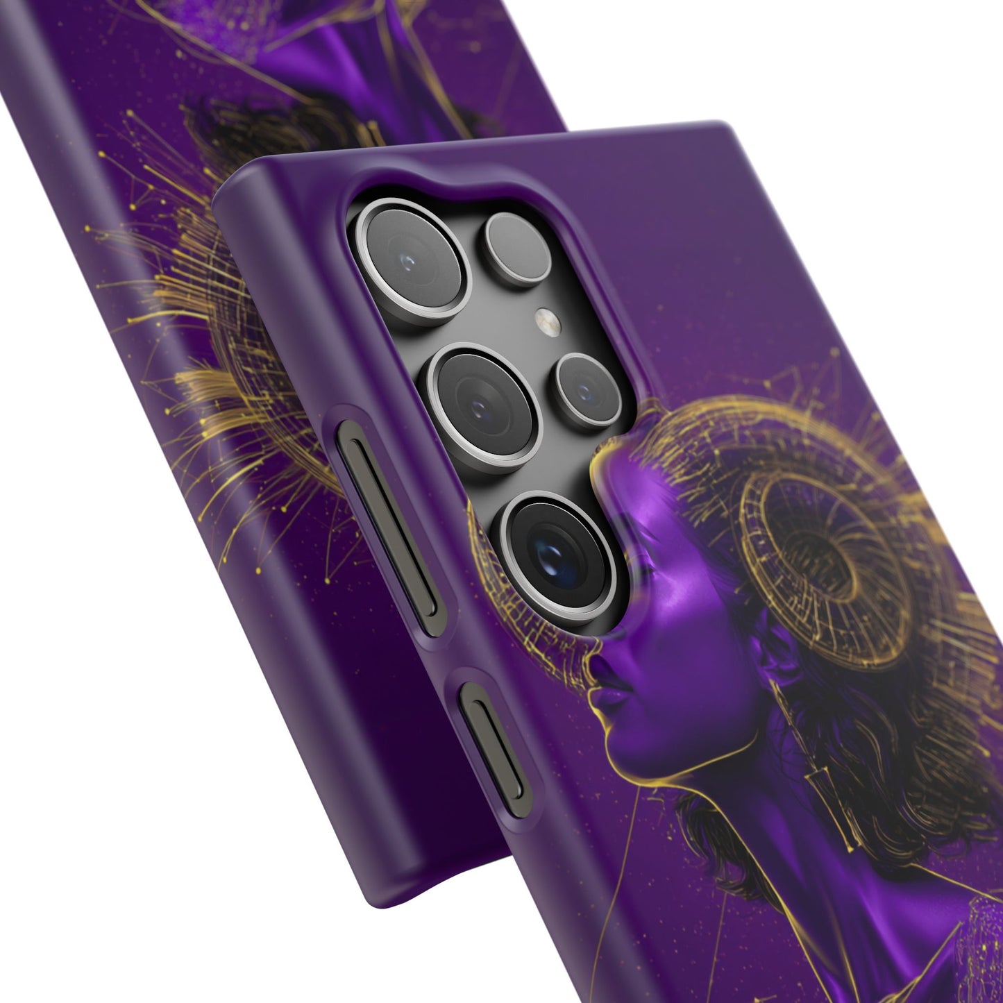 Purple & Gold Celestial Virgo Phone Case – Snap Cover for Samsung & iPhone