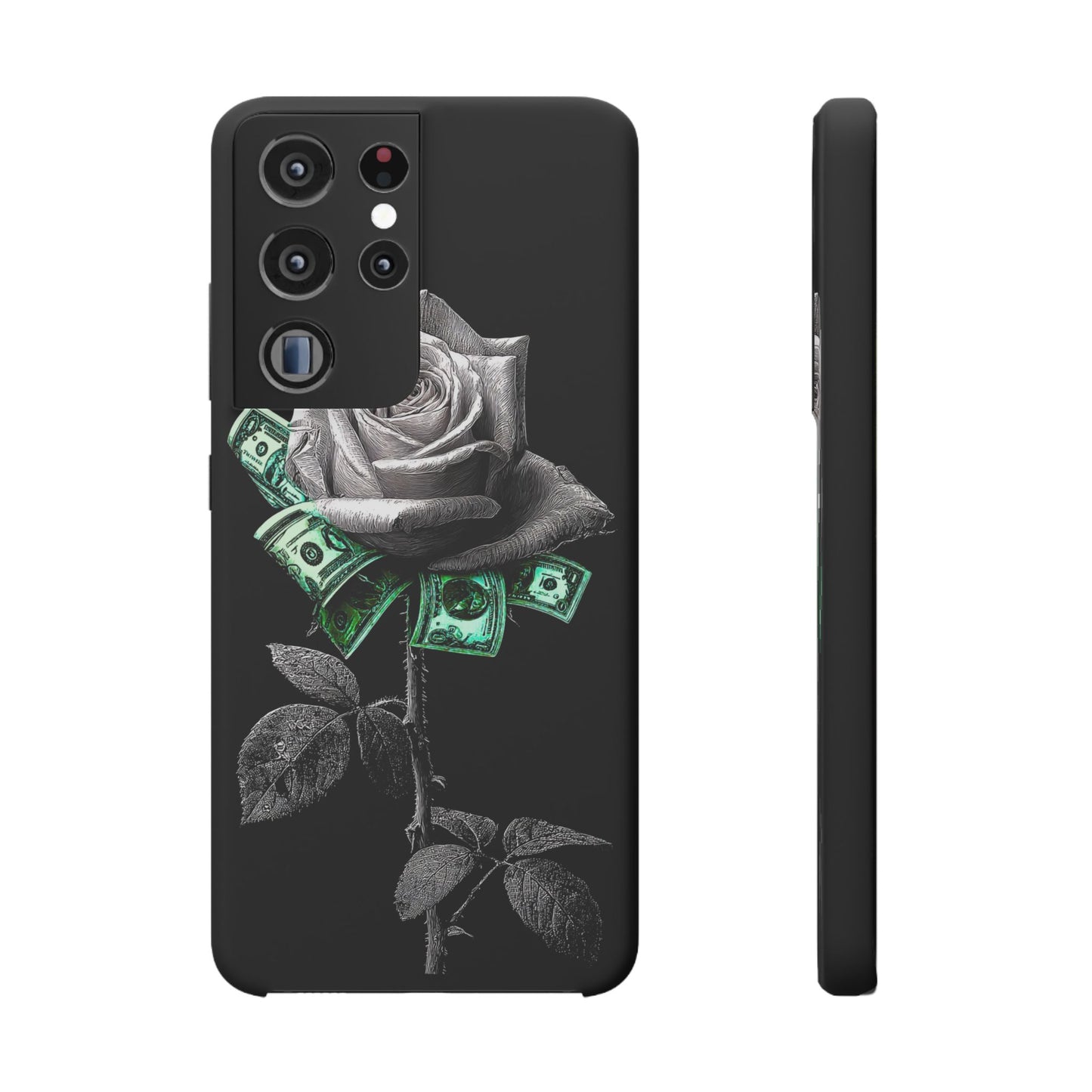 Stylish Rose & Money Snap Case - Floral Phone Protection, Trendy Gift for Him/Her, Birthday Present, Accessories for Teens