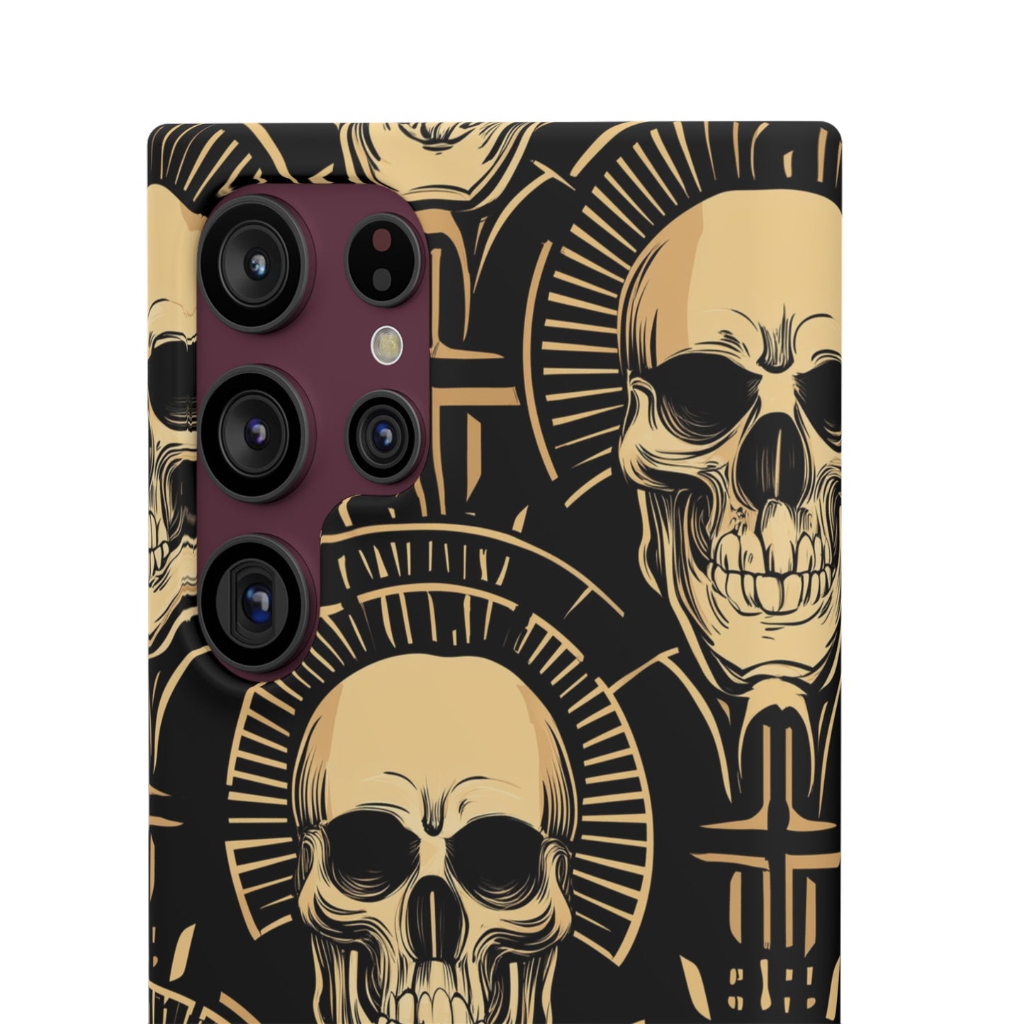 Skull Print Snap Case, Edgy Phone Cover for Goth Lovers, Protective Shell for Halloween, Unique Gift for Him or Her