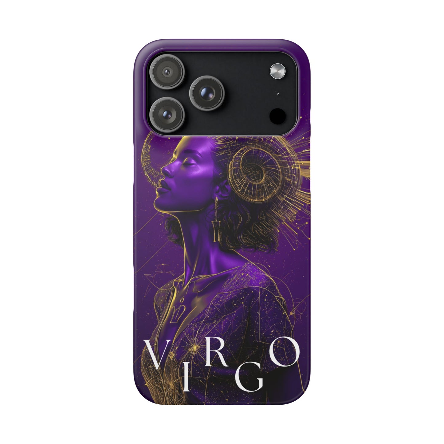 Purple & Gold Celestial Virgo Phone Case – Snap Cover for Samsung & iPhone