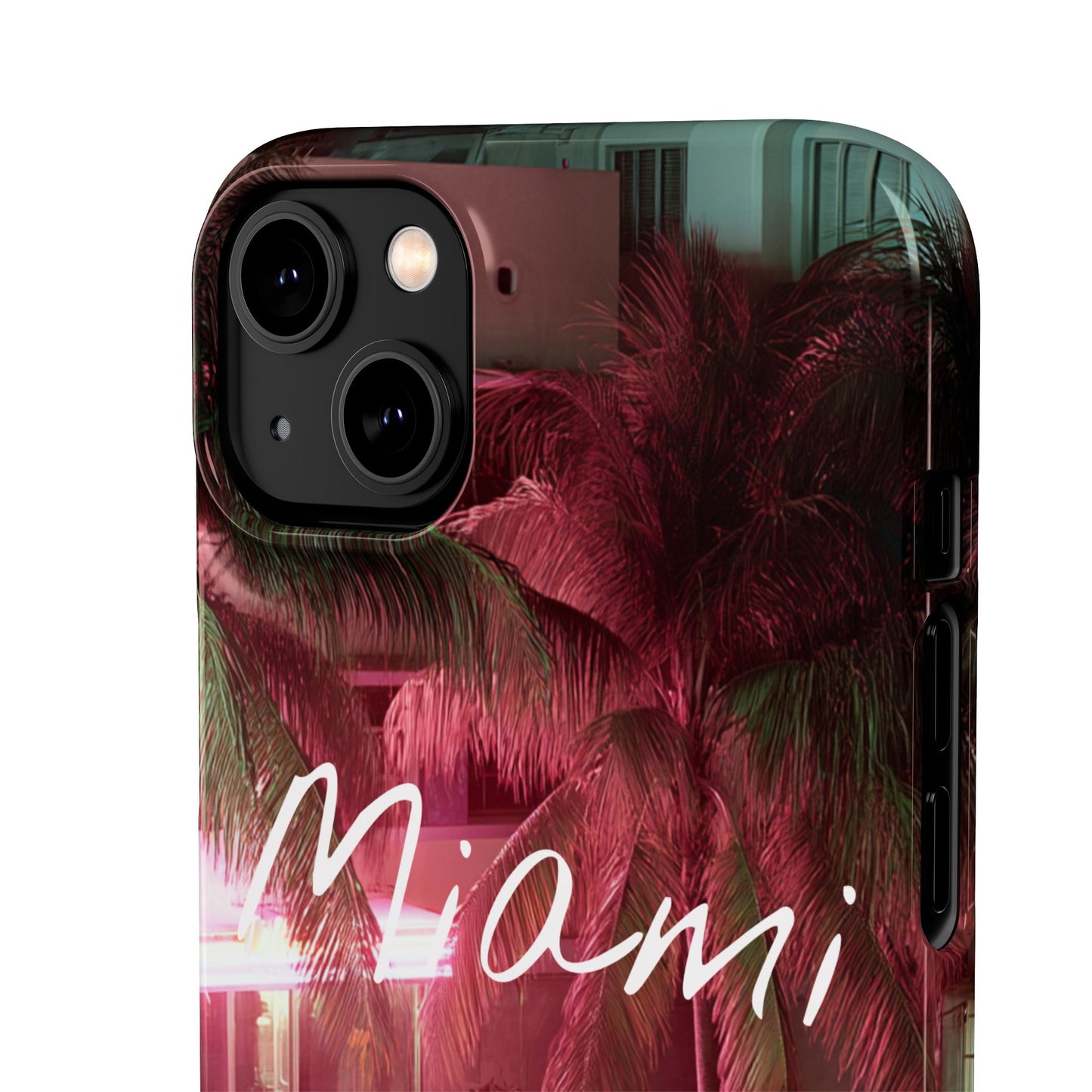 Miami Vibes Snap Case, Tropical Phone Cover, Summer Accessory, Gift for Travel Lovers, Neon Aesthetic, Beach-themed Tech