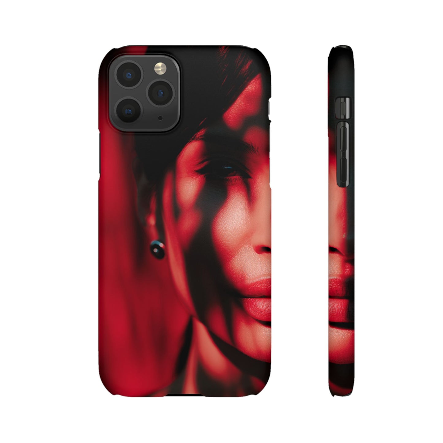 Stylish Snap Cases for Phone, Artistic Phone Cover, Unique Gifts, Red Aesthetic Case, Trendy Accessory, Vibrant Protection