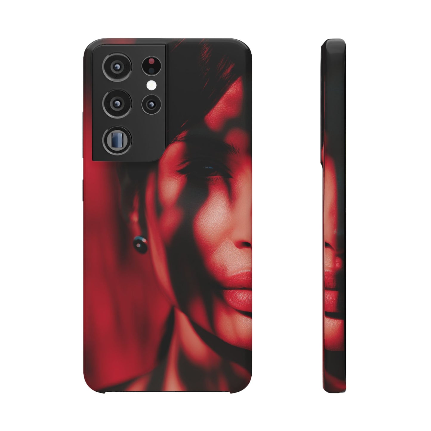 Stylish Snap Cases for Phone, Artistic Phone Cover, Unique Gifts, Red Aesthetic Case, Trendy Accessory, Vibrant Protection