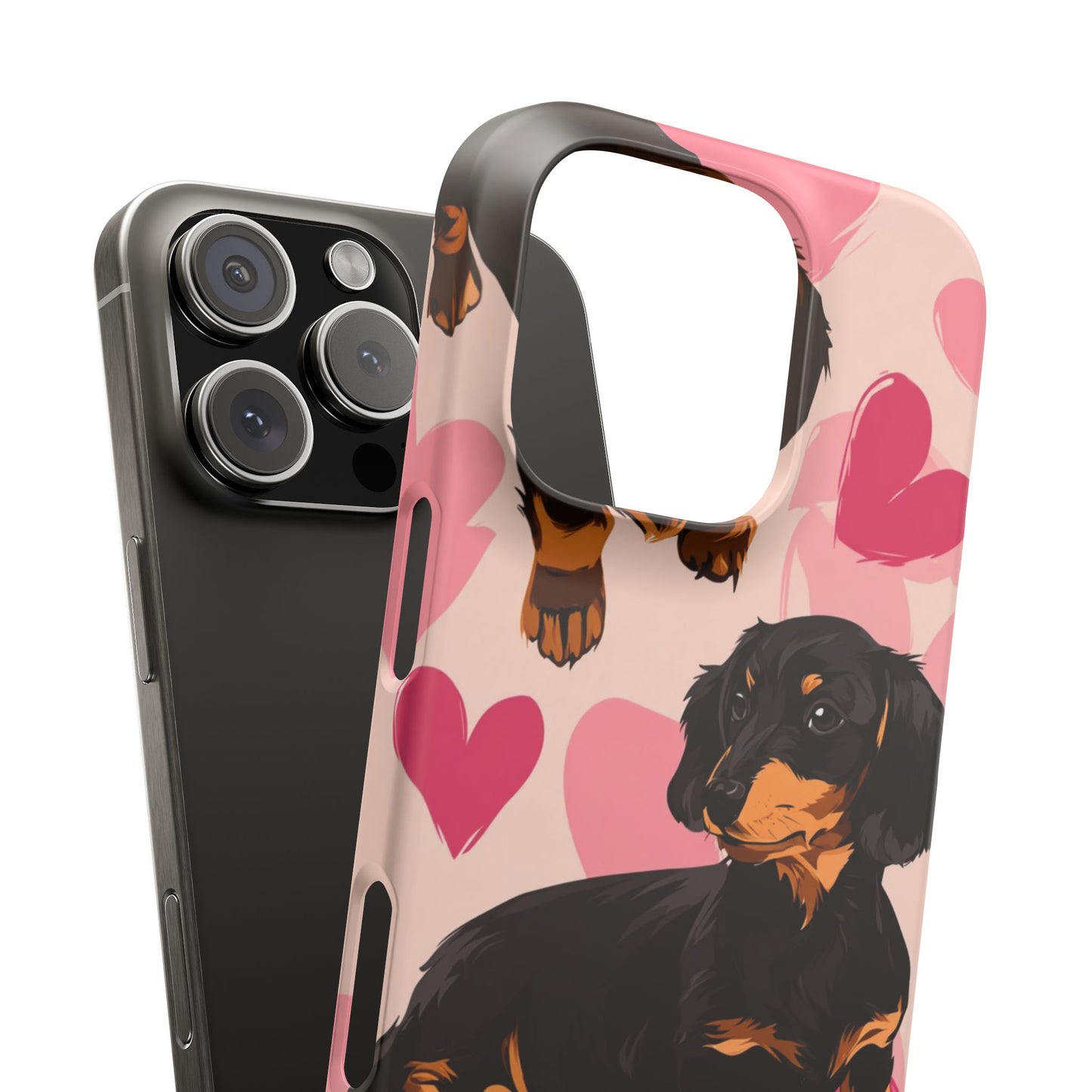 Pink Dachshund Love Phone Case for Iphone and Samsung Customistion and Free Shipping Avvialable