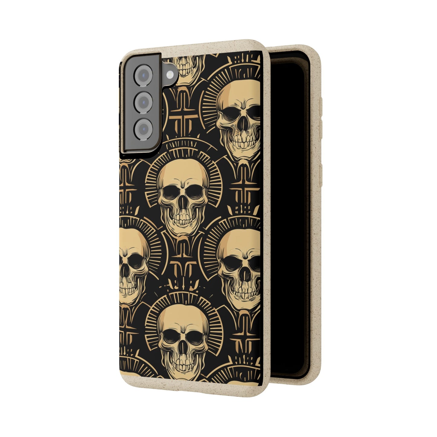 Skull Biodegradable Phone Case, Eco-Friendly iPhone Cover, Sustainable Gift, Cool Skull Design, Skull Art Accessories, Halloween Decor