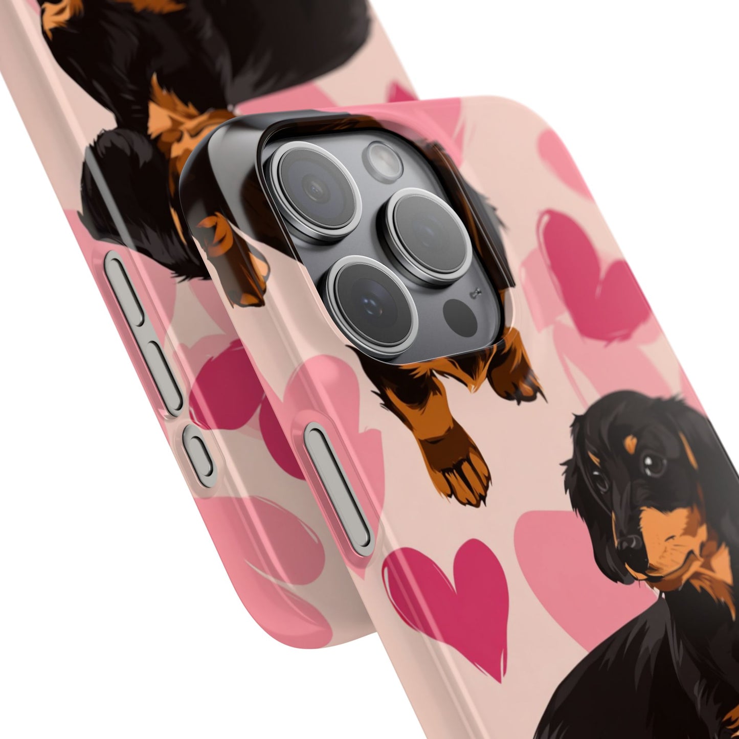 Pink Dachshund Love Phone Case for Iphone and Samsung Customistion and Free Shipping Avvialable