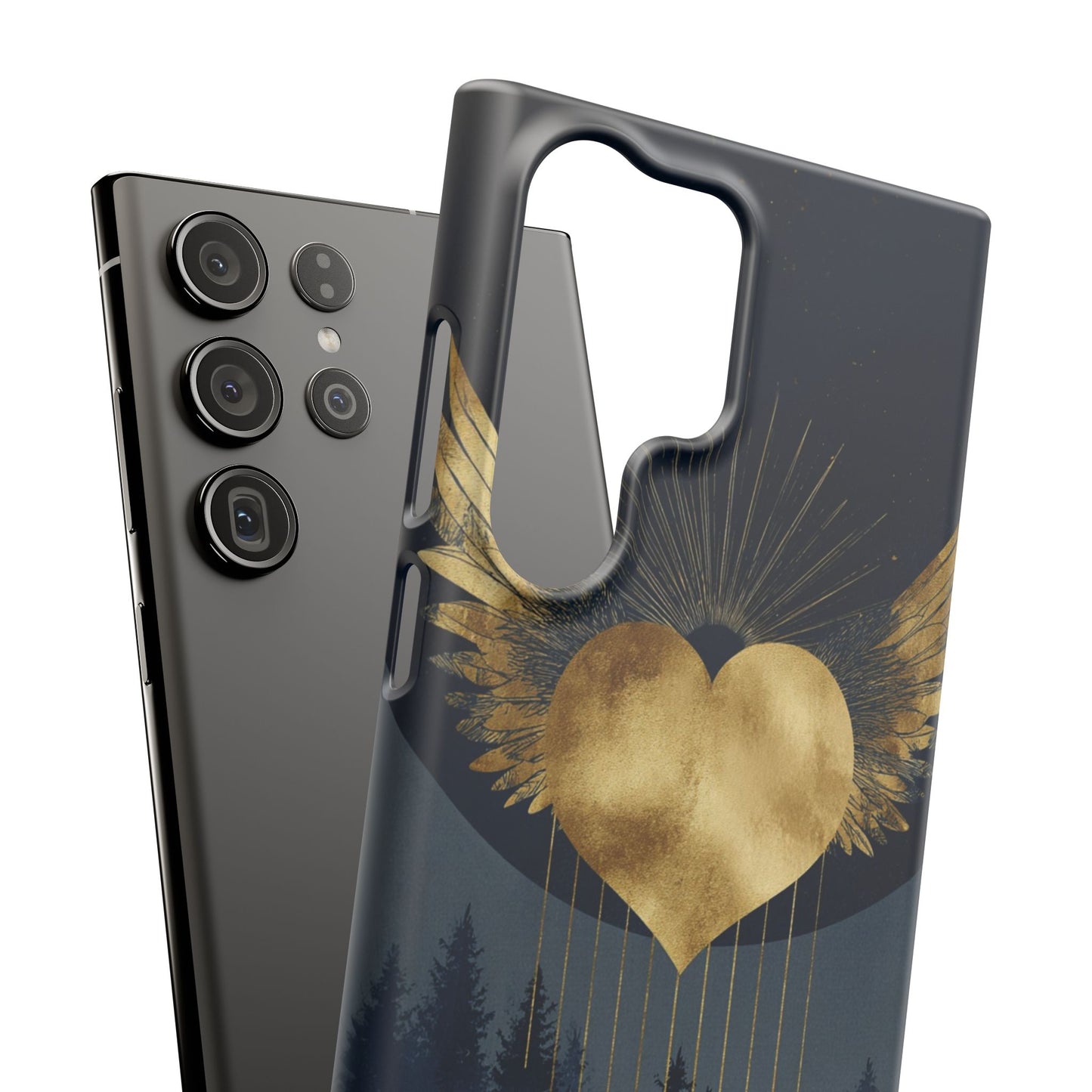 Heart Wing Snap Case, Elegant Phone Cover, Unique Gift, Artistic Accessory, Protective Case for Love and Romance