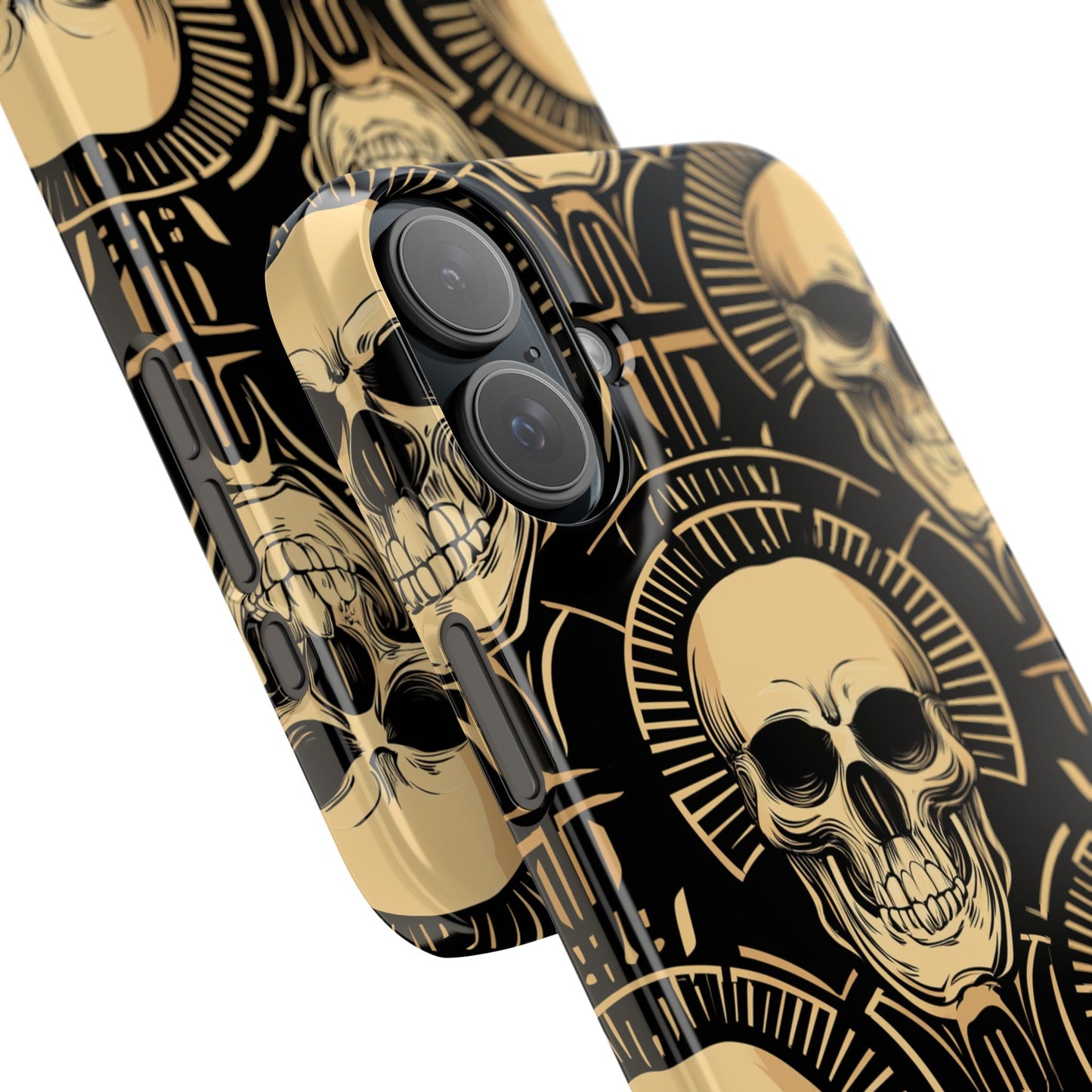 Skull Print Snap Case, Edgy Phone Cover for Goth Lovers, Protective Shell for Halloween, Unique Gift for Him or Her
