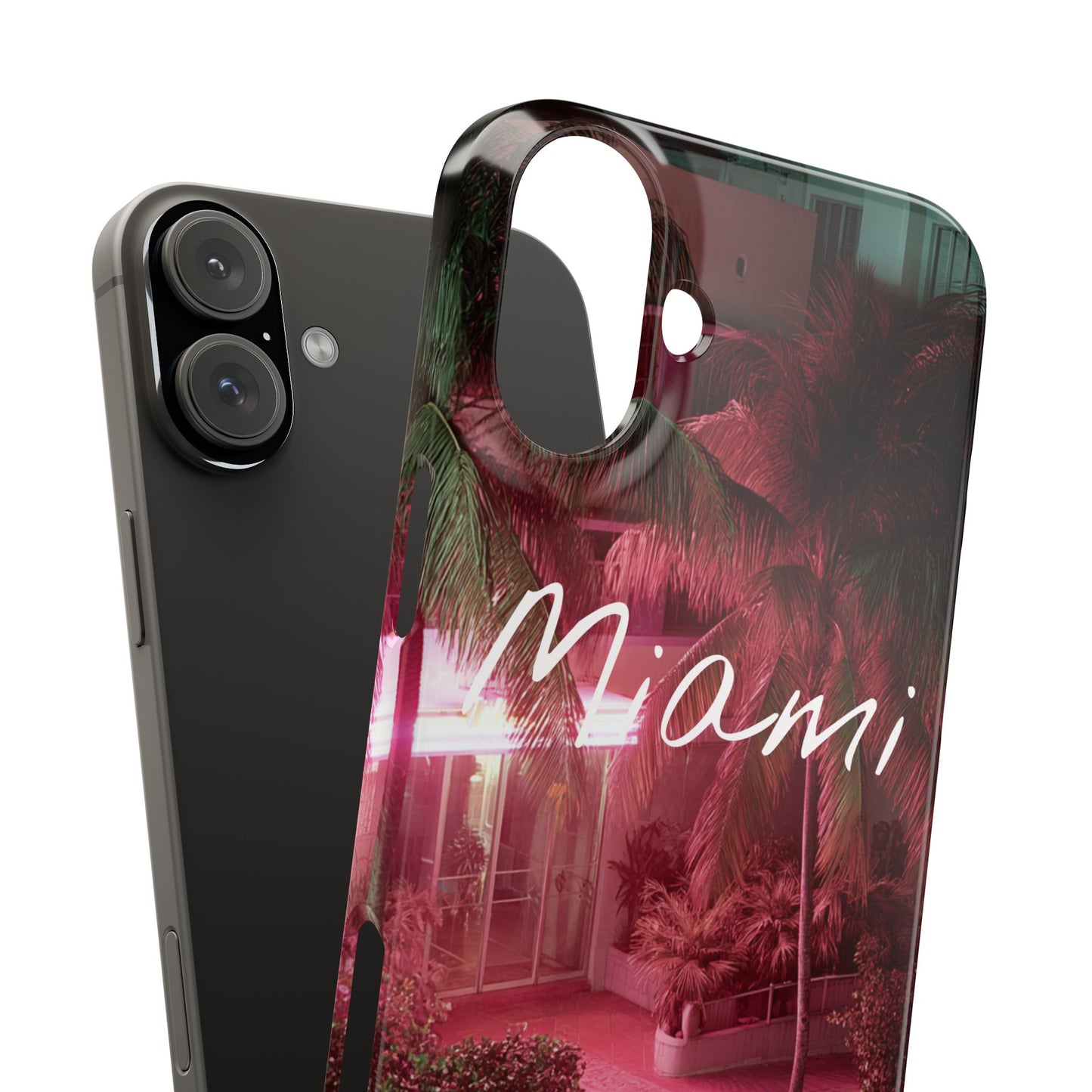 Miami Vibes Snap Case, Tropical Phone Cover, Summer Accessory, Gift for Travel Lovers, Neon Aesthetic, Beach-themed Tech