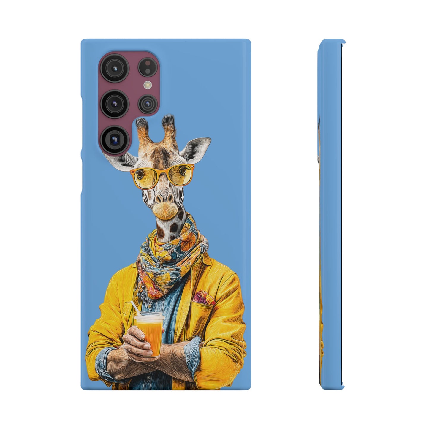 Giraffe Blue Snap Case Phone Cover for Animal Lover Iphone and Samsung models