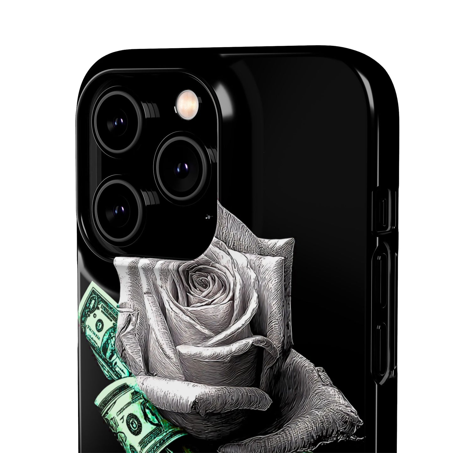 Stylish Rose & Money Snap Case - Floral Phone Protection, Trendy Gift for Him/Her, Birthday Present, Accessories for Teens