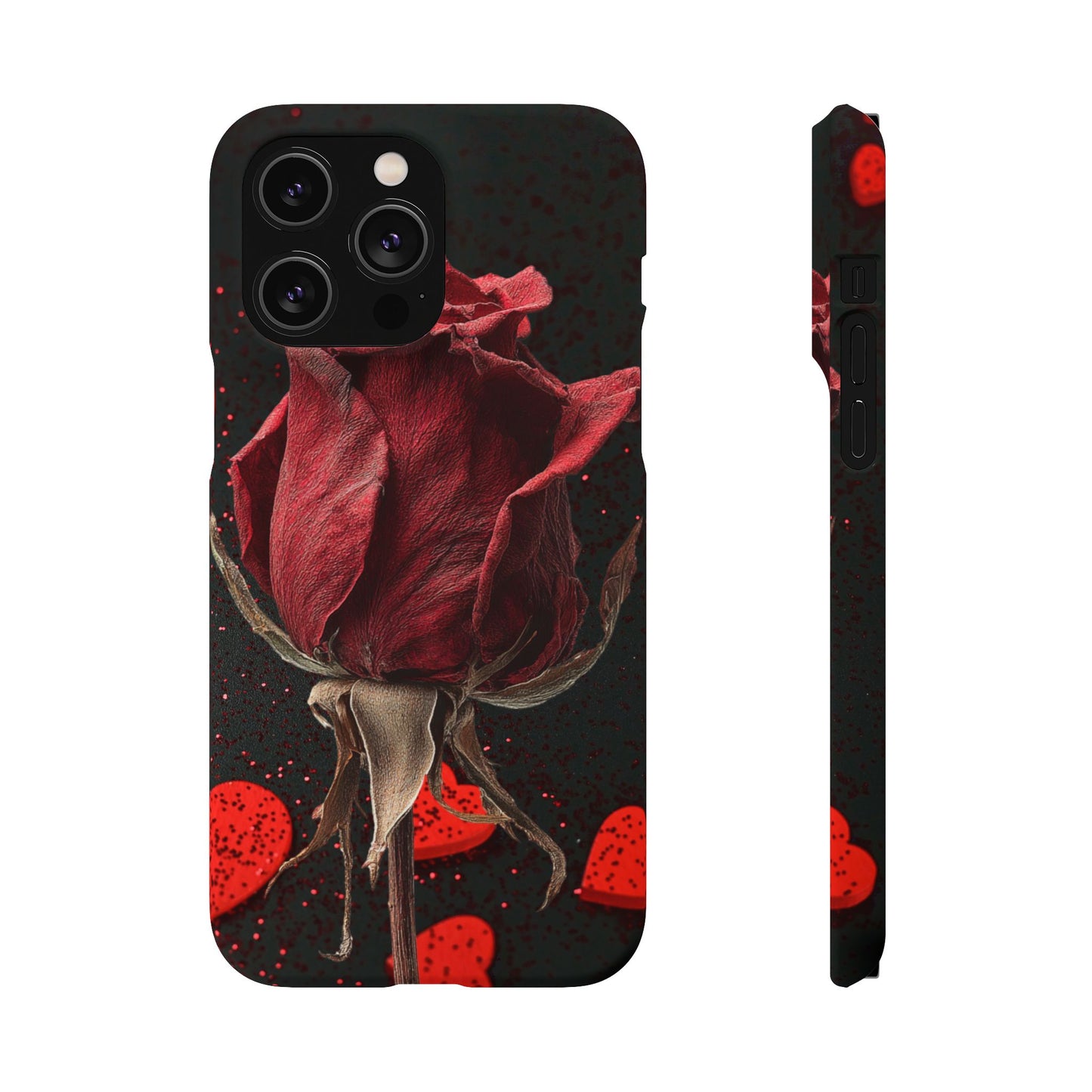 Romantic Rose Snap Case, Floral Phone Cover, Valentines Day Gift, Trendy Mobile Accessory, Heart Design Case, Elegant Phone Protector
