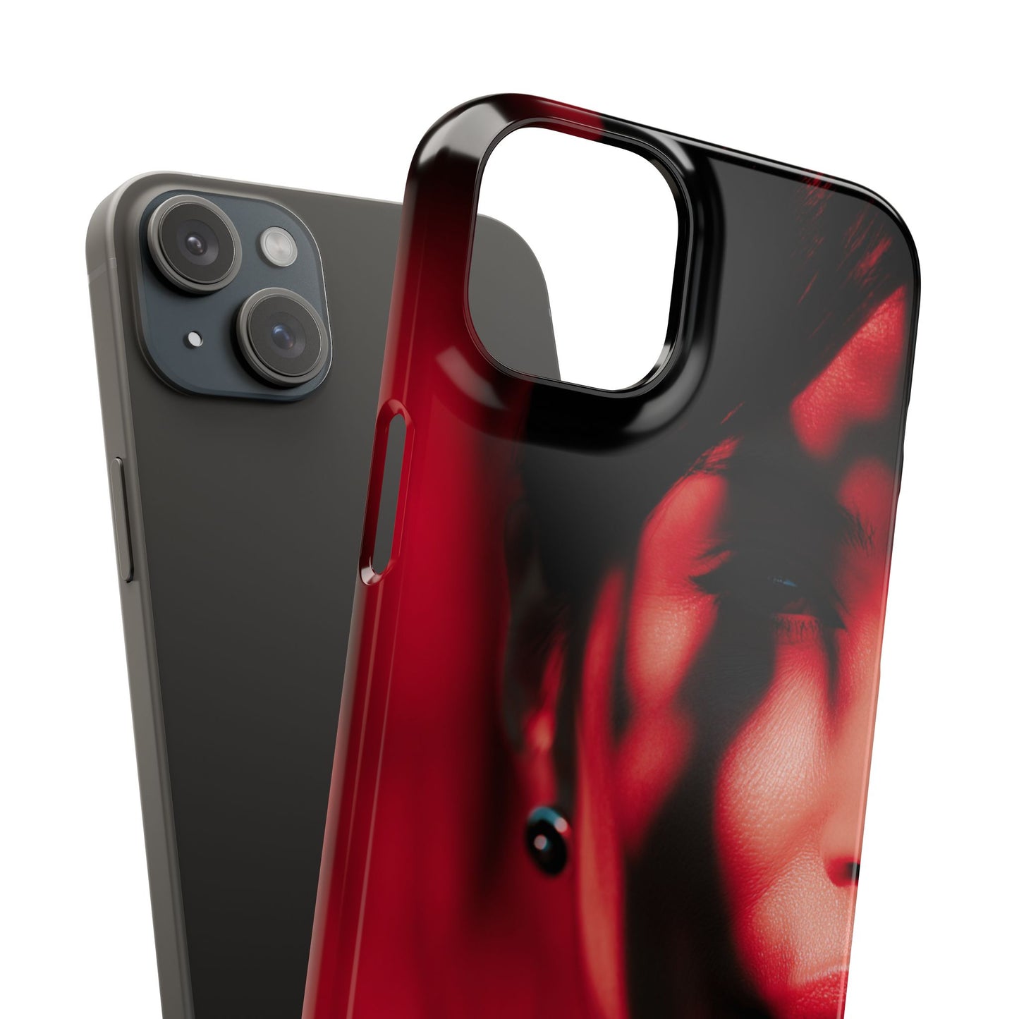 Stylish Snap Cases for Phone, Artistic Phone Cover, Unique Gifts, Red Aesthetic Case, Trendy Accessory, Vibrant Protection