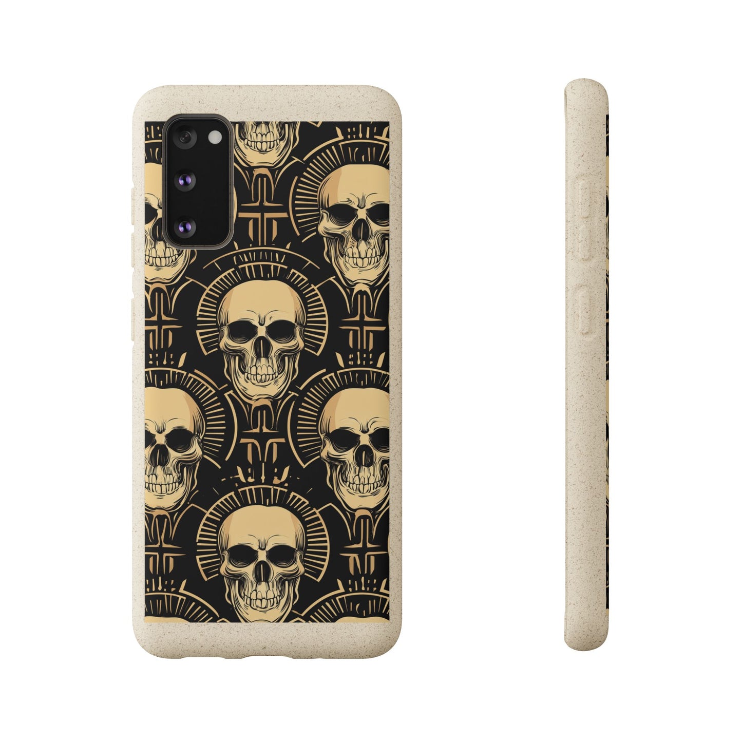 Skull Biodegradable Phone Case, Eco-Friendly iPhone Cover, Sustainable Gift, Cool Skull Design, Skull Art Accessories, Halloween Decor